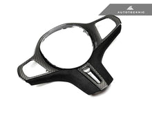 Load image into Gallery viewer, Autotecknic Carbon Fibre &amp; Alcantara Steering Wheel Trim Insert for BMW 4 Series G22 Coupe / G26 Gran Coupe (2020+) - 3K 2x2 Twill OEM-Style Replacement
