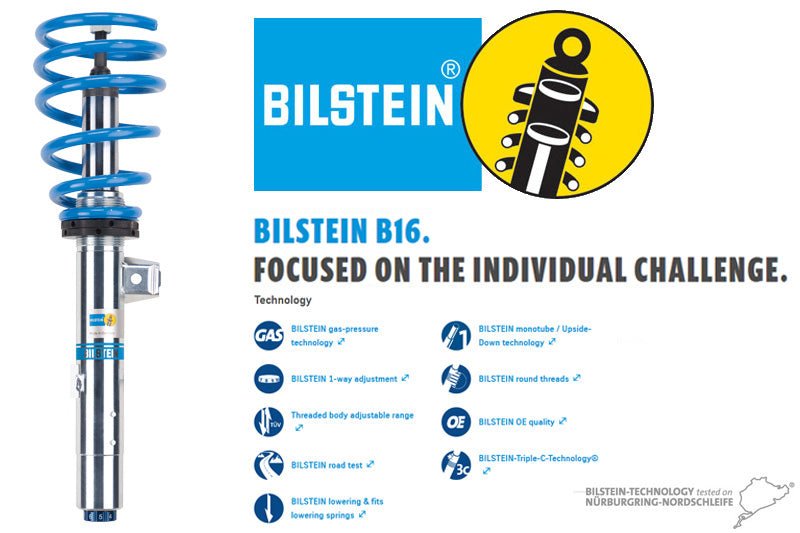 Bilstein B16 PSS9 Coilover Kit - BMW E39 M5 5 Series (1998-2003) Height Adjustable, 9-Stage Damping, Performance Suspension for Fast Road & Track