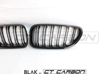 Load image into Gallery viewer, BMW 6 SERIES &amp; F06 F12 F13 DOUBLE SLAT BLACK GRILLES - BLAK BY CT CARBON
