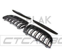 Load image into Gallery viewer, BMW E90 3 SERIES PRE-LCI DOUBLE SLAT BLACK GRILLES - BLAK BY CT CARBON
