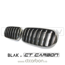 Load image into Gallery viewer, BMW F15 &amp; F16 X5 &amp; X6 SINGLE SLAT BLACK GRILLES- BLAK BY CT CARBON
