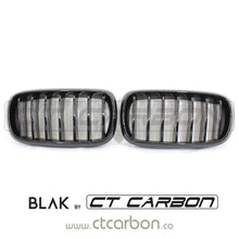 Load image into Gallery viewer, BMW F15 &amp; F16 X5 &amp; X6 SINGLE SLAT BLACK GRILLES- BLAK BY CT CARBON
