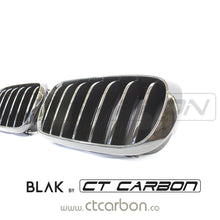 Load image into Gallery viewer, BMW F15 &amp; F16 X5 &amp; X6 SINGLE SLAT BLACK GRILLES- BLAK BY CT CARBON
