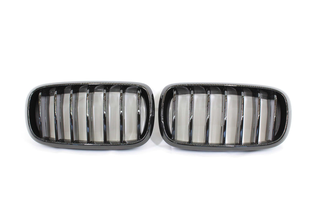 BMW F15 & F16 X5 & X6 SINGLE SLAT BLACK GRILLES- BLAK BY CT CARBON