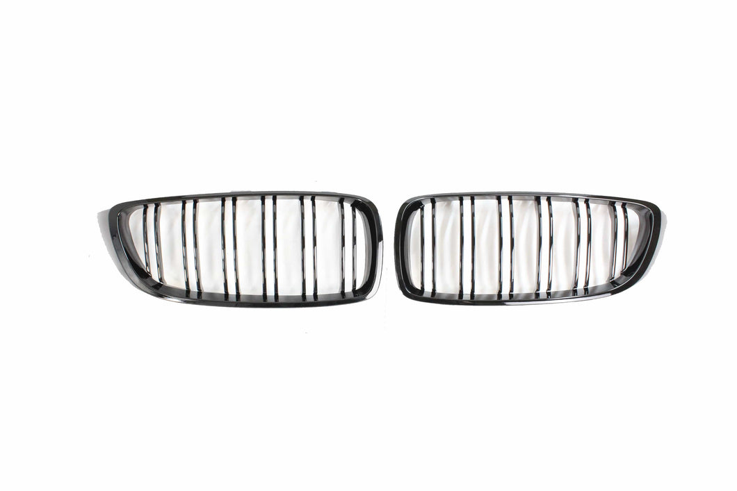 BMW M4 F82 / F83 & F32/F33/F36 4 SERIES DOUBLE SLAT BLACK GRILLES - BLAK BY CT CARBON