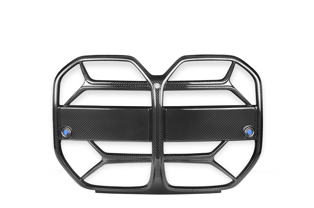 BMW 4 Series G22 G23 Pre-Preg Carbon Fibre CSL Front Kidney Grilles with ACC Fitment by TRE (2021+)