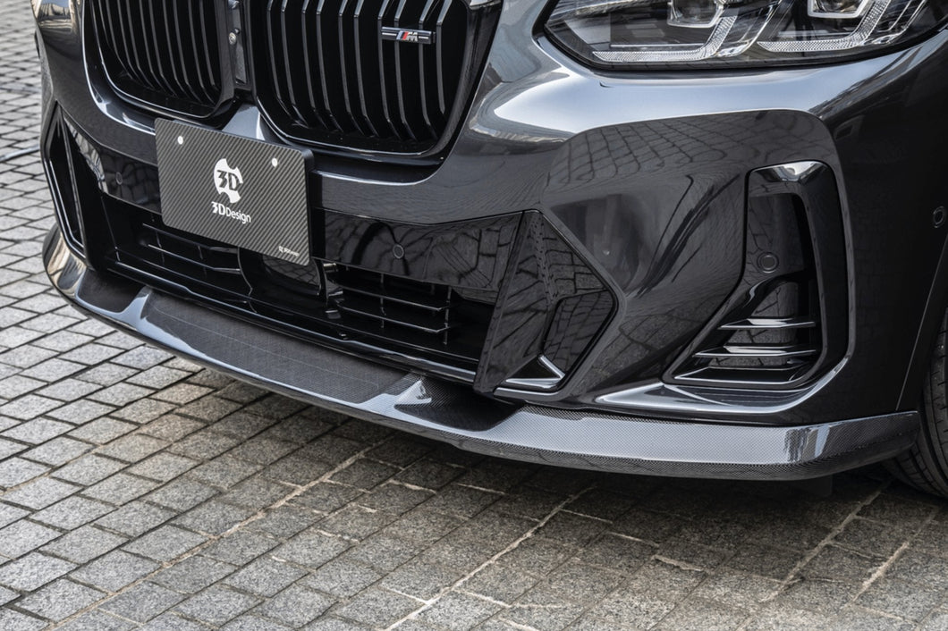 BMW X3 LCI G01 Carbon Fibre Front Splitter by 3D Design (2021+)