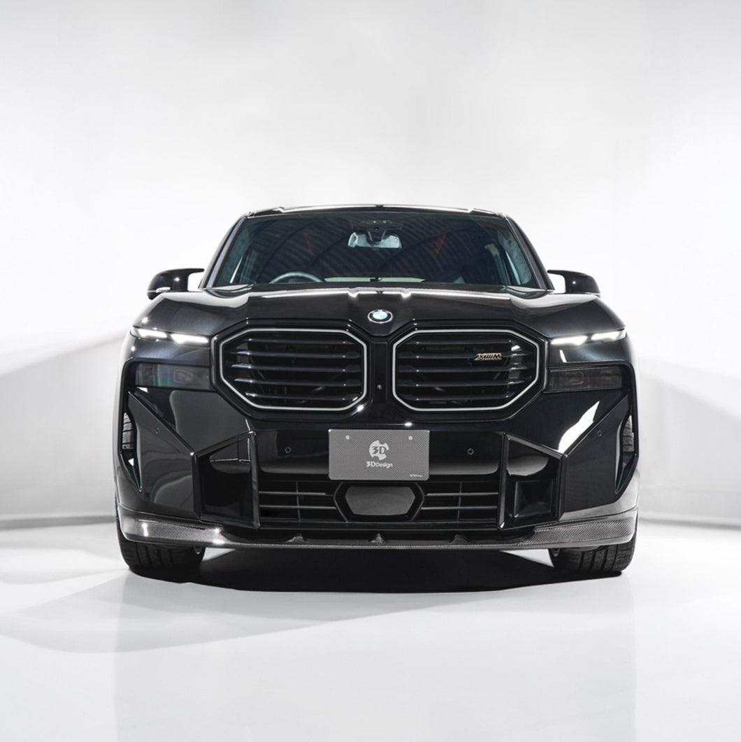 BMW XM G09 Carbon Fibre Front Splitter by 3D Design - Front Lip Spoiler | Carbon Fiber Aero | OEM-Fit Performance