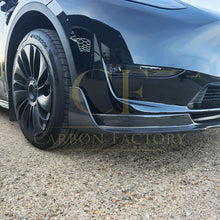 Load image into Gallery viewer, V Style Carbon Fibre Front Splitter for Tesla Model Y 19-23
