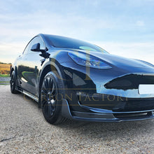 Load image into Gallery viewer, V Style Carbon Fibre Front Splitter for Tesla Model Y 19-23
