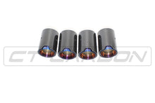 Load image into Gallery viewer, BMW M2/M3/M4/M5 F10/F80/F82/F83/F87 CARBON FIBRE EXHAUST TIPS - BURNT ENDS x4
