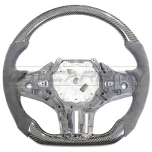 Load image into Gallery viewer, BMW Gxx M2,M3,M4 1,2,3,4 SERIES CARBON FIBRE / ALCANTARA FLAT BOTTOM STEERING WHEEL WITH HEATING
