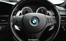 Load image into Gallery viewer, Evolve T-6061 Aluminium Billet Paddle Shifters for BMW M3 E90 E92 E93 - Extended Full Replacement, OEM Control Unit, Anodised Black or Titanium - Fits M Performance Steering Wheel
