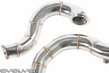 Load image into Gallery viewer, Evolve Catless Turbo Downpipes (Decat) for BMW N54 1 Series 135i, 1M, 3 Series 335i – 3-inch T301 Stainless, Faster Spool &amp; Power Gains – Track/Off-Road Use Only
