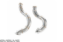 Load image into Gallery viewer, Evolve Catless Turbo Downpipes (Decat) for BMW N54 1 Series 135i, 1M, 3 Series 335i – 3-inch T301 Stainless, Faster Spool &amp; Power Gains – Track/Off-Road Use Only
