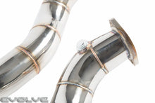 Load image into Gallery viewer, Evolve Catless Turbo Downpipes (Decat) for BMW N54 1 Series 135i, 1M, 3 Series 335i – 3-inch T301 Stainless, Faster Spool &amp; Power Gains – Track/Off-Road Use Only
