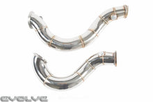 Load image into Gallery viewer, Evolve Catless Turbo Downpipes (Decat) for BMW N54 1 Series 135i, 1M, 3 Series 335i – 3-inch T301 Stainless, Faster Spool &amp; Power Gains – Track/Off-Road Use Only
