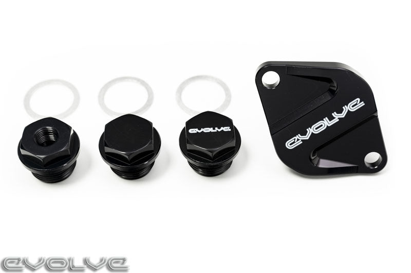 BMW N54 N55 S55 Billet Aluminium Oil Thermostat Housing Cover Dress-Up Kit – Evolve Performance | CNC Machined 6061-T6, Anodised | Includes 1/8 NPT Adapter | Direct Fit OEM+ Upgrade