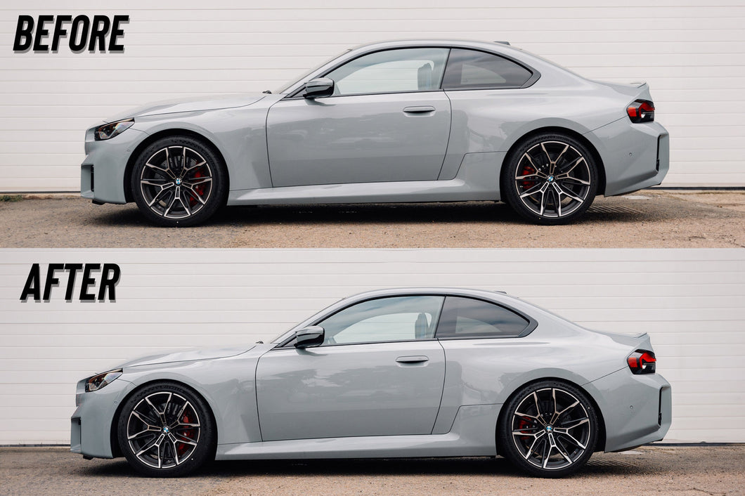 BMW M2 (G87) Lowering Springs & Hub-Centric Spacers Stance Kit by Evolve – 35mm Front/30mm Rear Drop + 15mm F