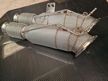 Load image into Gallery viewer, BMW G-Series M340i M440i 540i B58 Decat Downpipe – 4.5in High-Flow Stainless Catless with Integrated Heat Shield | Fits G20 G21 G22 G23 G30 | Off-Road Use Only
