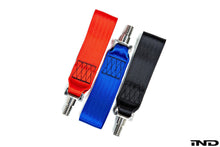 Load image into Gallery viewer, Fall-Line Motorsports Titanium Tow Strap for BMW M3 E36 E46 E90 E92 E93 - Lightweight Racing Tow Hook/Tow Eye, Front &amp; Rear Fitment, Made in USA
