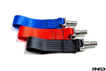 Load image into Gallery viewer, Fall-Line Motorsports Titanium Tow Strap for BMW M3 E36 E46 E90 E92 E93 - Lightweight Racing Tow Hook/Tow Eye, Front &amp; Rear Fitment, Made in USA
