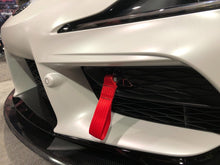 Load image into Gallery viewer, Fall-Line Motorsports Tow Hook Strap for BMW F87 M2/M2C, F80 M3, F82/F83 M4 (F8X) &amp; Toyota A90/A91 MK5 Supra - CNC Machined, Motorsport Grade, Made in USA
