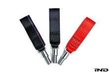 Load image into Gallery viewer, Fall-Line Motorsports Tow Hook Strap for BMW F87 M2/M2C, F80 M3, F82/F83 M4 (F8X) &amp; Toyota A90/A91 MK5 Supra - CNC Machined, Motorsport Grade, Made in USA
