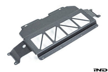 Load image into Gallery viewer, Fall-Line Motorsports BMW M5 F90 Oil Cooler Guard (2019+) – Stainless Steel, Wrinkle Black, Bolt-On S63 Front Oil Cooler Protection Plate
