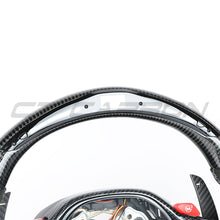 Load image into Gallery viewer, BMW Gxx LCI CARBON FIBRE / ALCANTARA / LED FLAT BOTTOM CUSTOM STEERING WHEEL
