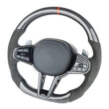 Load image into Gallery viewer, BMW Gxx LCI CARBON FIBRE / ALCANTARA FLAT BOTTOM CUSTOM STEERING WHEEL
