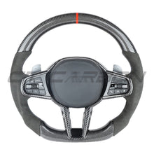 Load image into Gallery viewer, BMW Gxx LCI CARBON FIBRE / ALCANTARA FLAT BOTTOM CUSTOM STEERING WHEEL
