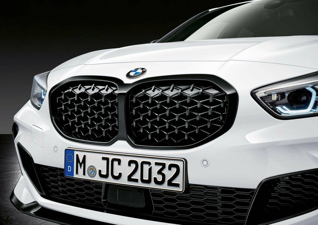 Genuine BMW M Performance Gloss Black Honeycomb Grille for BMW 1 Series & M135i (2019-2024, F40)