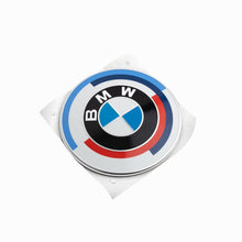 Load image into Gallery viewer, Genuine OEM BMW M Performance Heritage 50 Years Badge Set - Front Bonnet/Hood &amp; Rear Boot/Trunk Roundel Emblems (50 Jahre BMW M)
