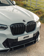 Load image into Gallery viewer, Gloss Black Competition Style Front Splitter / Lip Spoiler for BMW iX3 M Sport, X3 LCI G01 &amp; X4 LCI G02 (2021+) - 3-Piece ABS
