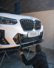 Load image into Gallery viewer, Gloss Black Competition Style Front Splitter / Lip Spoiler for BMW iX3 M Sport, X3 LCI G01 &amp; X4 LCI G02 (2021+) - 3-Piece ABS
