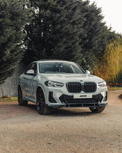 Load image into Gallery viewer, Gloss Black Competition Style Front Splitter / Lip Spoiler for BMW iX3 M Sport, X3 LCI G01 &amp; X4 LCI G02 (2021+) - 3-Piece ABS
