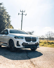 Load image into Gallery viewer, Gloss Black Competition Style Front Splitter / Lip Spoiler for BMW iX3 M Sport, X3 LCI G01 &amp; X4 LCI G02 (2021+) - 3-Piece ABS
