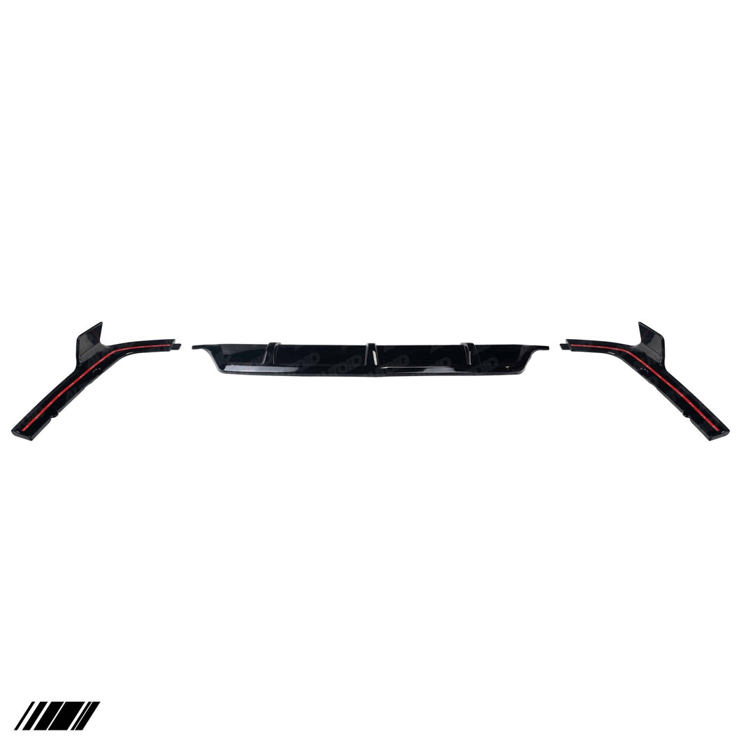BMW X5 G05 Rear Diffuser Set - Gloss Black Competition Style with Rear Winglets (2018-2024), ABS, Paint Code 668