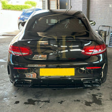 Load image into Gallery viewer, AMG Style Gloss Black Rear Diffuser &amp; Exhaust Tips for Mercedes Benz W205 C Class &amp; C63 Coupe 15-21
