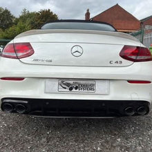 Load image into Gallery viewer, AMG Style Gloss Black Rear Diffuser &amp; Exhaust Tips for Mercedes Benz W205 C Class &amp; C63 Coupe 15-21
