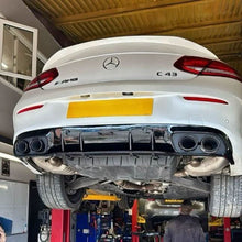 Load image into Gallery viewer, AMG Style Gloss Black Rear Diffuser &amp; Exhaust Tips for Mercedes Benz W205 C Class &amp; C63 Coupe 15-21
