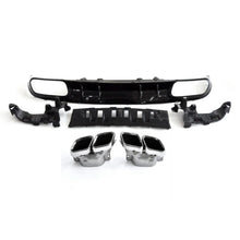 Load image into Gallery viewer, AMG Style Gloss Black Rear Diffuser &amp; Exhaust Tips for Mercedes Benz W205 C Class &amp; C63 Coupe 15-21

