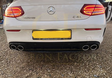Load image into Gallery viewer, C43 Style Gloss Black Rear Diffuser &amp; Exhaust Tips for Mercedes Benz W205 C Class &amp; C63 Coupe 15-21
