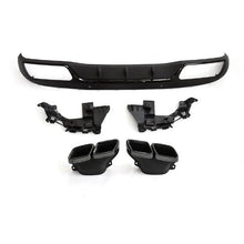 Load image into Gallery viewer, CF Style Gloss Black Rear Diffuser &amp; Exhaust Tips for Mercedes Benz W205 C Class 15-21

