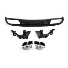 Load image into Gallery viewer, CF Style Gloss Black Rear Diffuser &amp; Exhaust Tips for Mercedes Benz W205 C Class 15-21
