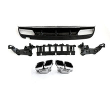 Load image into Gallery viewer, ED1 Style Gloss Black Rear Diffuser &amp; Exhaust Tips for Mercedes Benz W205 C Class &amp; C63 Saloon &amp; Estate 15-21
