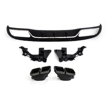 Load image into Gallery viewer, Z Style Gloss Black Rear Diffuser &amp; Exhaust Tips for Mercedes Benz W205 C Class &amp; C63 Saloon &amp; Estate 15-21
