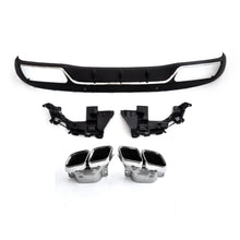 Load image into Gallery viewer, Z Style Gloss Black Rear Diffuser &amp; Exhaust Tips for Mercedes Benz W205 C Class &amp; C63 Saloon &amp; Estate 15-21
