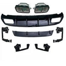 Load image into Gallery viewer, AMG Style Gloss Black Rear Diffuser with Exhaust Tips for Mercedes Benz W176 A Class 13-18

